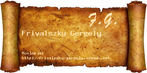 Frivalszky Gergely névjegykártya